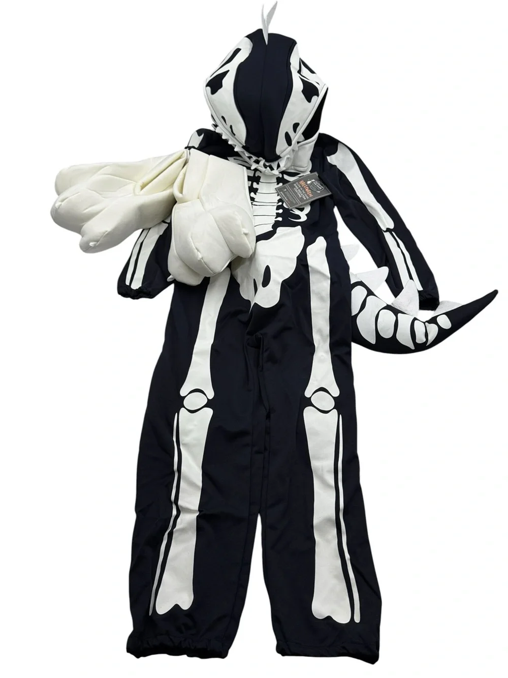 Pottery Barn Kids Dino Skeleton Glow In the Dark Costume Set Size 7-8 Years